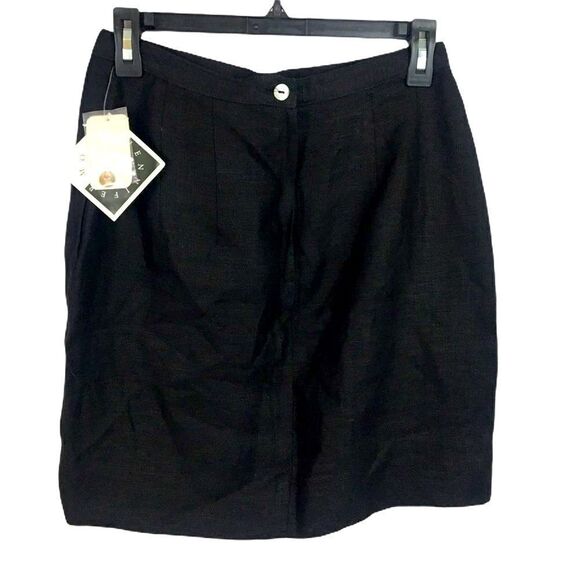 Jennifer Moore black Linen mini skirt 8 - Picture 1 of 9